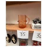 Vintage Mr. Peanut Pink Glass Mug