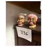 Vintage Black Americana S+P Shakers Japan