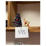 Vintage Christmas Tinsel Tree And Santa