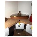 Vintage Wooden Keepsake Box w/ Brass Lid