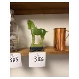 Vintage Green Stone Horse Figurine