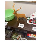 Vintage Flocked Reindeer Figurine