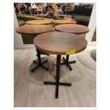 FIVE WOOD HIGH TOP TABLES 29 1/2' X 42' TALL