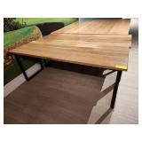 WOOD TOP METAL FRAME TABLES 79' + 26' + 30' TALL