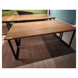 WOOD TOP METAL FRAME TABLES 79' + 26' + 30' TALL