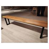 RECT. WOOD TOP METAL FRAME BENCHES