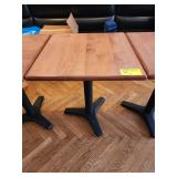 FIVE WOOD TOP TABLES 24' x 24' x 29' TALL