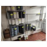 TWO RACKS ONLY NO CONTENTS w/ SHELVES