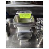 TWENTY FOUR 1/9 SIZE STAINLESS STEEL PANS