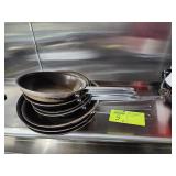 SEVEN FRY PANS 8' AND 10'