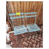 TEN METAL OUTDOOR FOLDING CHAIRS