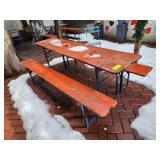 ELEVEN SETS OUTDOOR TABLE w/ 2 BENCHES 7'