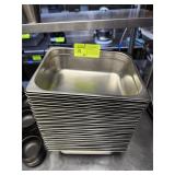 TWENTY ONE 1/2 SIZE STAINLESS STEEL PANS 4' DEEP
