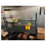 THREE COATED RACKS w/ 5' x 18' SHELVES