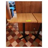 THREE WOOD HIGH TOP TABLES 24' x 24' x 42' TALL