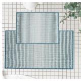 $17 FRESHMINT Ombre Chenille Bath Rugs 2pc Set New
