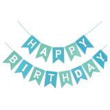 $8 Happy Birthday Banner Green Backdrop Decoration