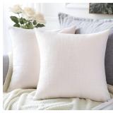$12 OTOSTAR Linen Throw Pillow Covers Set of 2 Dec