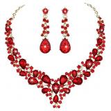 $14 Clear Crystal Rib Statement Necklace Earrings