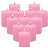 $20 Pink Pillar Candles, 12 Pack 2'x3' Inch Unscen