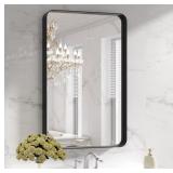 $60 LOAAO Black Metal Framed Bathroom Mirror for W
