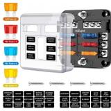 $16 Nilight - 50055F 6 Way Blade Screw Fuse Block