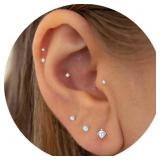 $12 NONTAI 16G/18G/20G Tiny CZ Stud Earrings, Gold