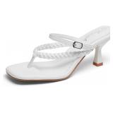 $28 hingswink Women's Kitten Heels Open Toe Braide