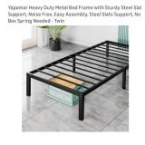 $58 Yapamar Heavy Duty Metal Bed Frame with Sturdy