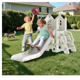 $90 6 in 1 Toddler Slide - L-Shaped Baby Slide for