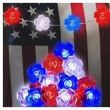 $10 4th of July Decorations Rose Fairy Lights, 30