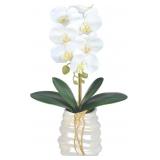 $25 Artificial Orchid, 16.7 Inch White Fake Orchid