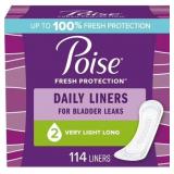 $28 Poise Daily Incontinence Panty Liners, 2 Drop,