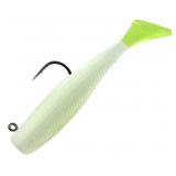$7 Vudu Rigged Quiver Shad - Glow/Chartreuse - 4'