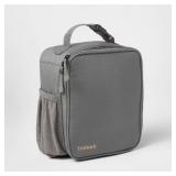$10 Flip-Down Square Lunch Bag - Embark  Gray: Zip