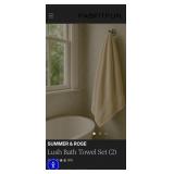 $56 Summer and rose lush bath towel set of 2