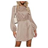 $29 HUUSA Women's 2023 Fall Fashion Satin Mini Dre