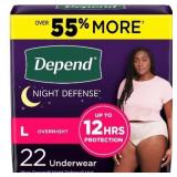 $21 Depend Night Defense Incontinence Underwear -