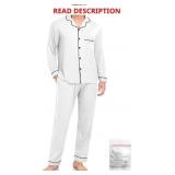 $23 Men Modal Pajama Set Long Sleeve Button Down S