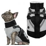 $42 IECOii Dog Coat with Harness Built in - Black,