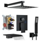 $144 Matte Black Shower System with 10-Inch Rain S