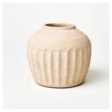 $18 Short Carved Ceramic Vase - Threshold  Designe