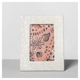 $20 4' x 6' Embossed Ceramic Frame White - Thresho