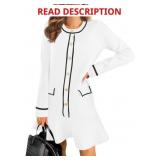$33 Saodimallsu Womens Ruffle Sweater Dress Button