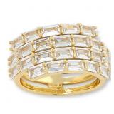 $44 Radiance By Absolute  3.98ctw Emerald Cut 4-Ro