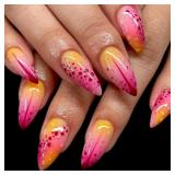 $7 24PCS Gradient Medium Almond Press on Nails wit