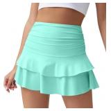 $26 OQQ Women's Cute High Waist Skirt Layered Ruff