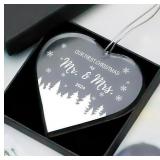 $35 FKOG Heart Shape Glass Our First Christmas As