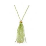 $82 Colleen Lopez GEM BEAD TASSEL NECKLACE pink SU