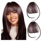 $4 2PCS Hair Clip in Real Human Hair, Curved Bangs